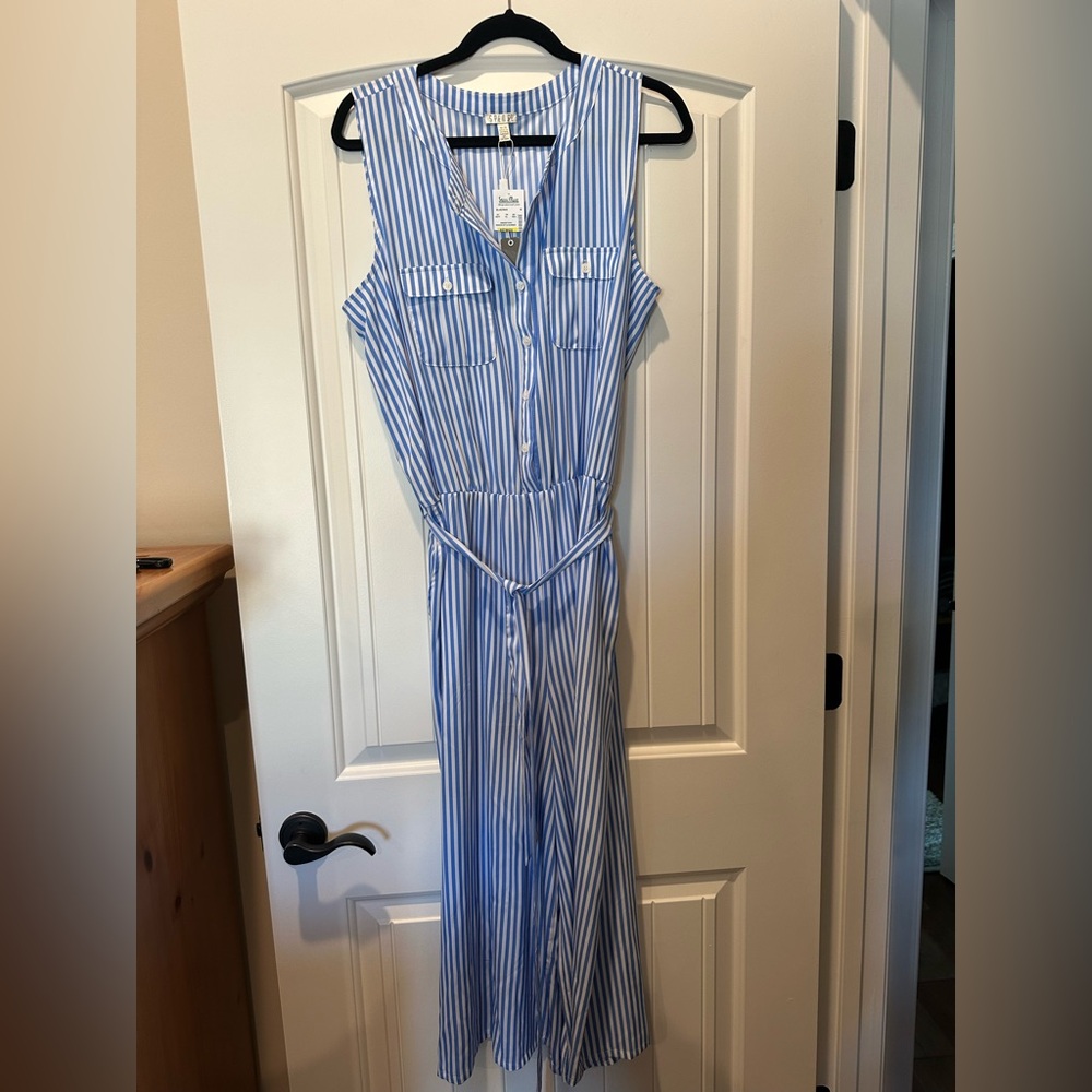 Spense Blue and White Striped Women’s Jumpsuit.  NWT’s.  Size 16